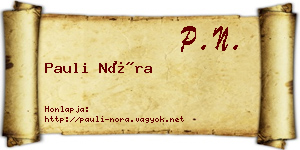 Pauli Nóra névjegykártya