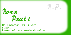 nora pauli business card